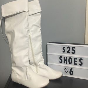 White over the knee boots